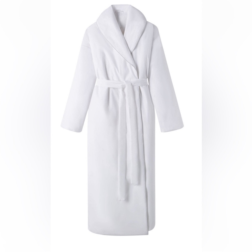 Skims white cotton duvet robe NWT